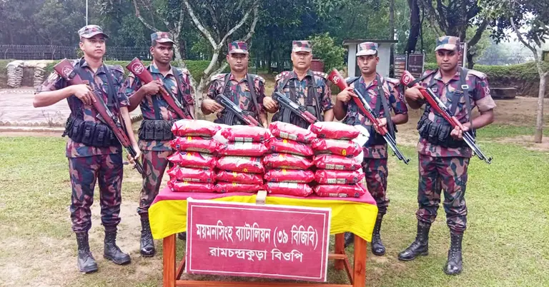 জব্দকৃত ভারতীয় মসলা ও বিজিবি ব্যাটালিয়ন